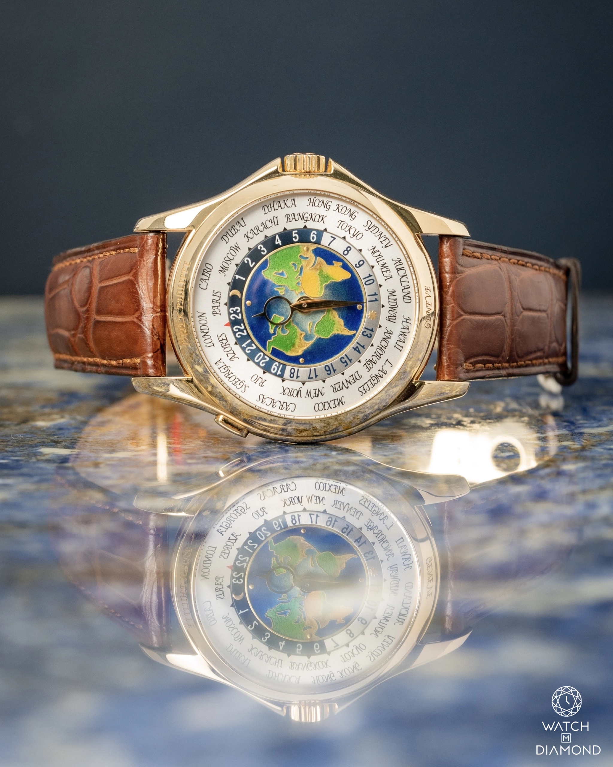 Elite Patek Philippe Worldtime Smalto Cloisonne REF. 5131J 001 Watch M Diamond